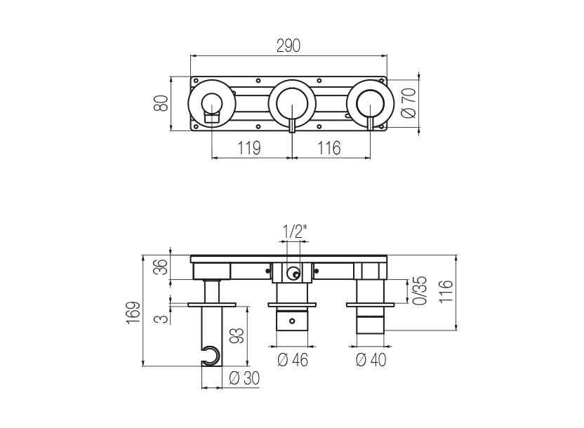 Radomonte TQW86 - disegno tecnico