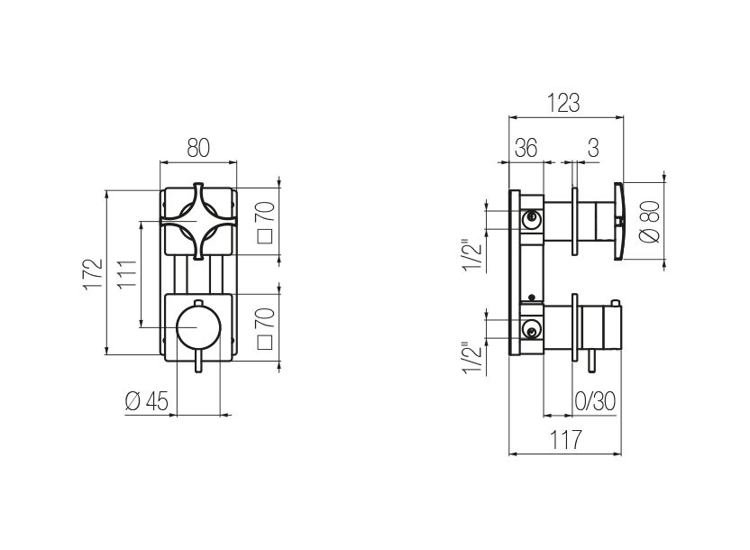 Radomonte TXW92 - disegno tecnico
