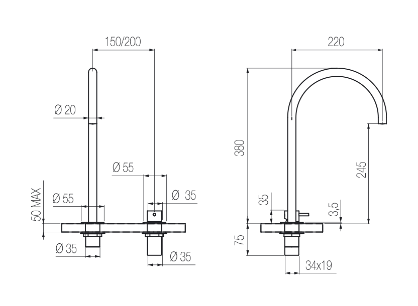 Radomonte ZER34 - disegno tecnico