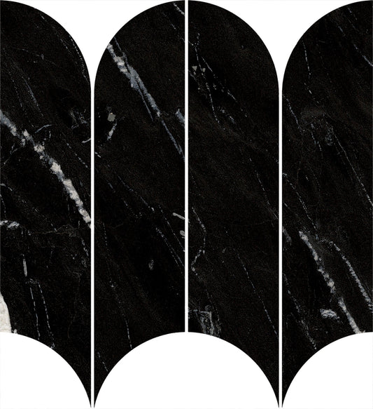 Incanto Sky Black Mosaico Ventaglio 28x31 Glossy - Gres Porcellanato di RAGNO - Prezzo solo €57.85! Compra ora su CEGO CERAMICHE