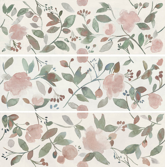 Ragno Now Bianco Decoro Waterflower 25x76