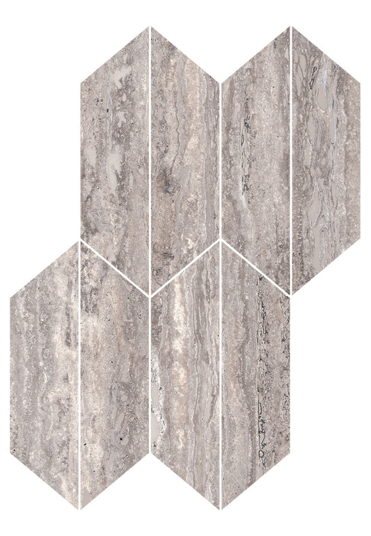 Realstone Travertino Vein Titanio Mosaico Losanga 29x40,7 - Gres Porcellanato di RAGNO - Prezzo solo €66.77! Compra ora su CEGO CERAMICHE