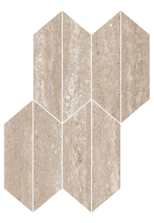 Realstone Travertino Vein Noce Mosaico Losanga 29x40,7 - Gres Porcellanato di RAGNO - Prezzo solo €66.77! Compra ora su CEGO CERAMICHE