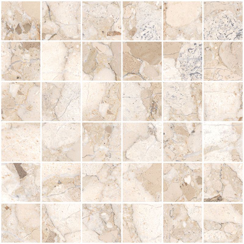 Sant'agostino Venistone Mosaico Beige 30x30 cm Kry lucido minimale ufficiale Ceramica Sant’Agostino