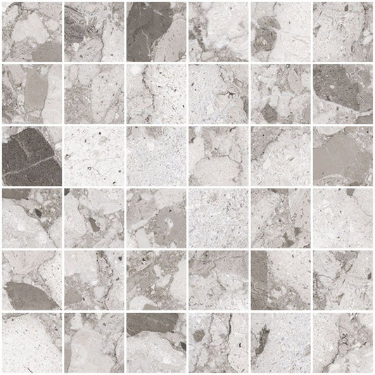 Sant'agostino Venistone Mosaico Grey 30x30 cm Kry lucido minimale ufficiale Ceramica Sant’Agostino
