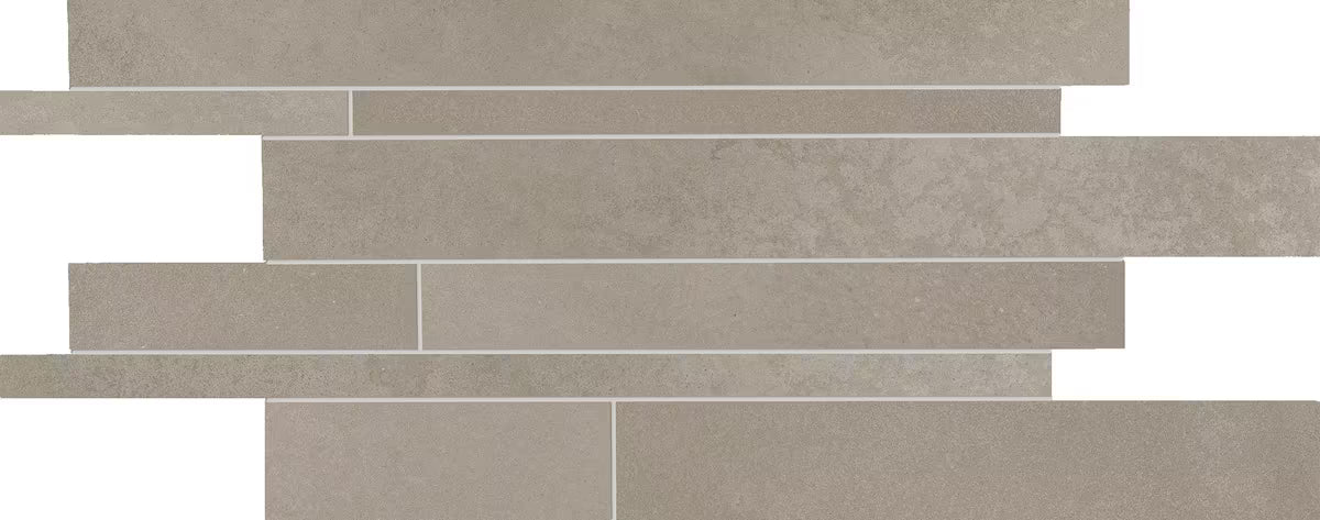 Ergon Tr3nd Smoke Concrete Mosaico Listelli 30x60 Naturale R10