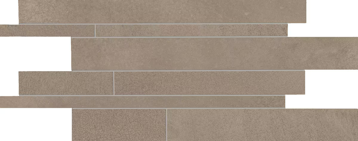 Ergon Tr3nd Taupe Concrete Mosaico Listelli 30x60 Naturale R10