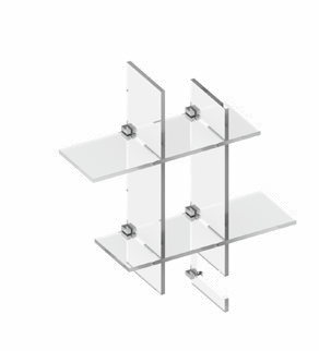 Tl Bath Co+nesso composizione accessori in plexiglass cromo CN202