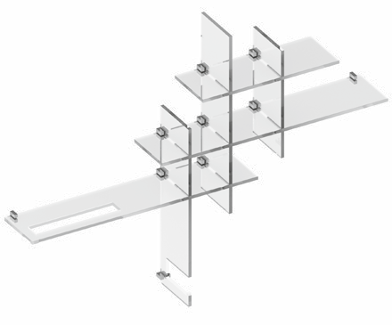 Tl Bath Co+nesso composizione accessori in plexiglass cromo CN206