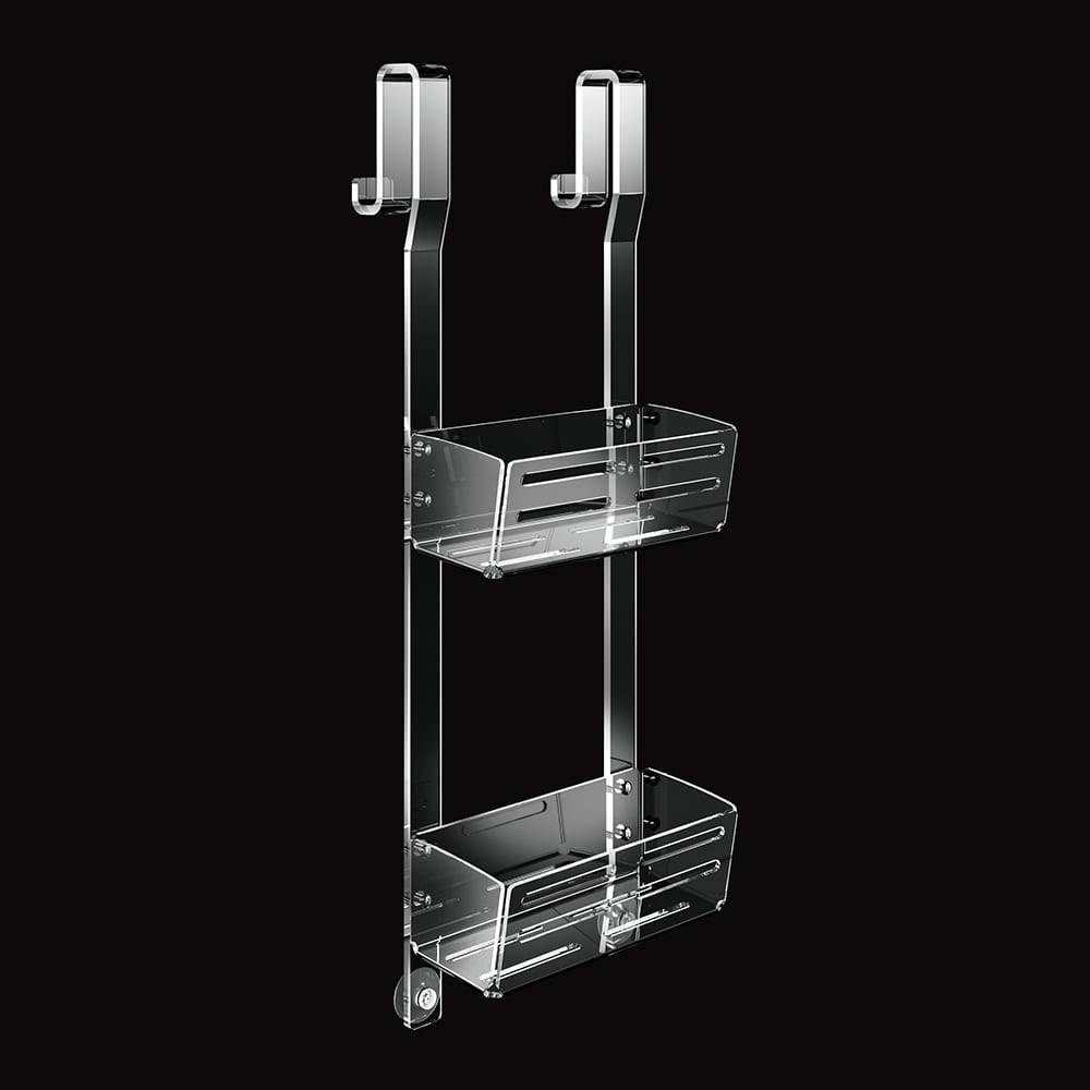 Tl Bath For Box portaoggetti 2 piani con gancio e ventosa 2432