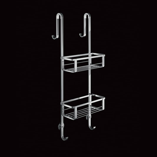 Tl Bath For Box portaoggetti 2 piani con gancio e ventosa, in ottone cromato 2532