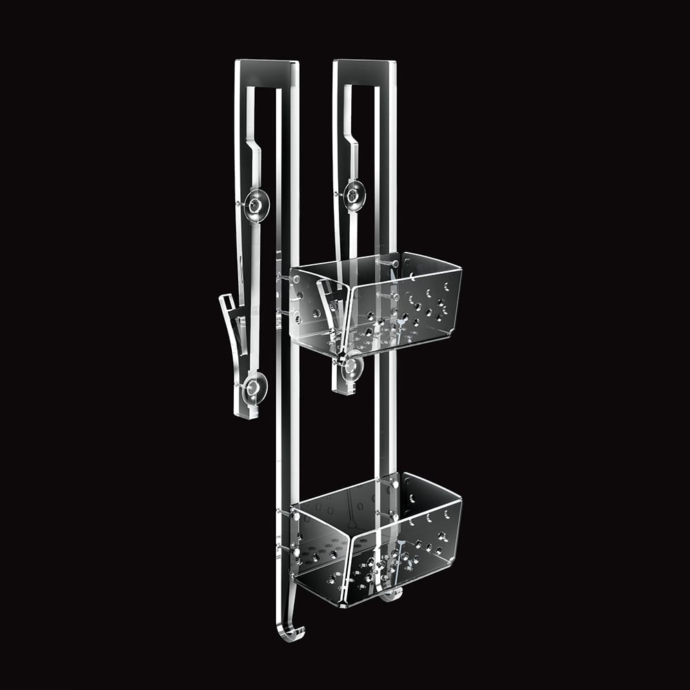 Tl Bath For Box portaoggetti 2 piani con gancio e ventosa 2632
