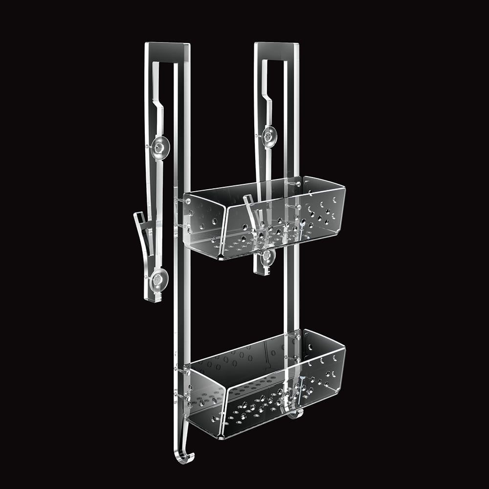 Tl Bath For Box portaoggetti 2 piani con gancio e ventosa 2642