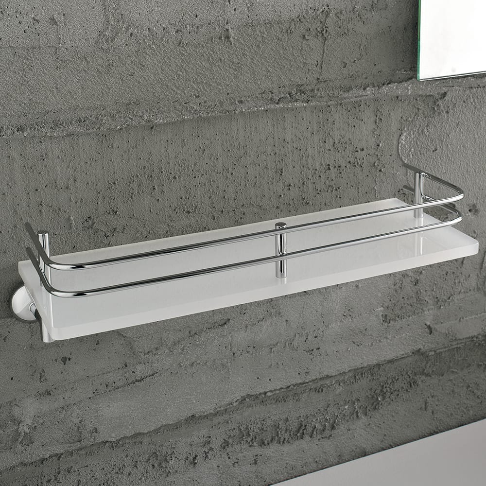 Tl Bath Riviera mensola in plexiglass bianco con ringhiera 1511