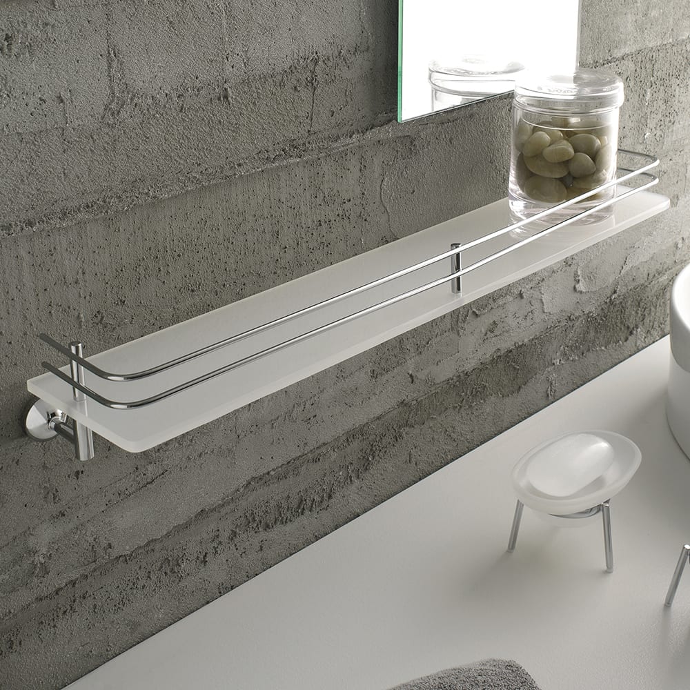 Tl Bath Riviera mensola in plexiglass bianco con ringhiera 1513