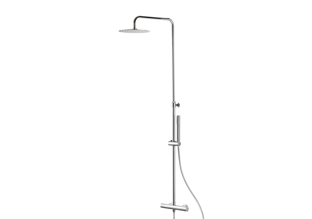 Vema Colonna doccia Wellness Brass a parete termostatico tondo 250x250 mm - codice V08230