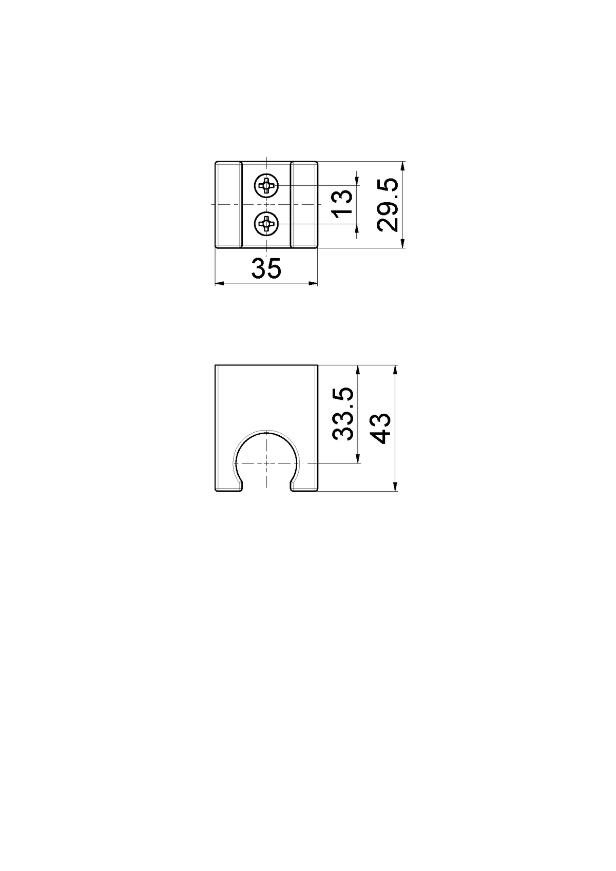 Disegno tecnico Vema V02171 - Supporto doccetta Lys a parete