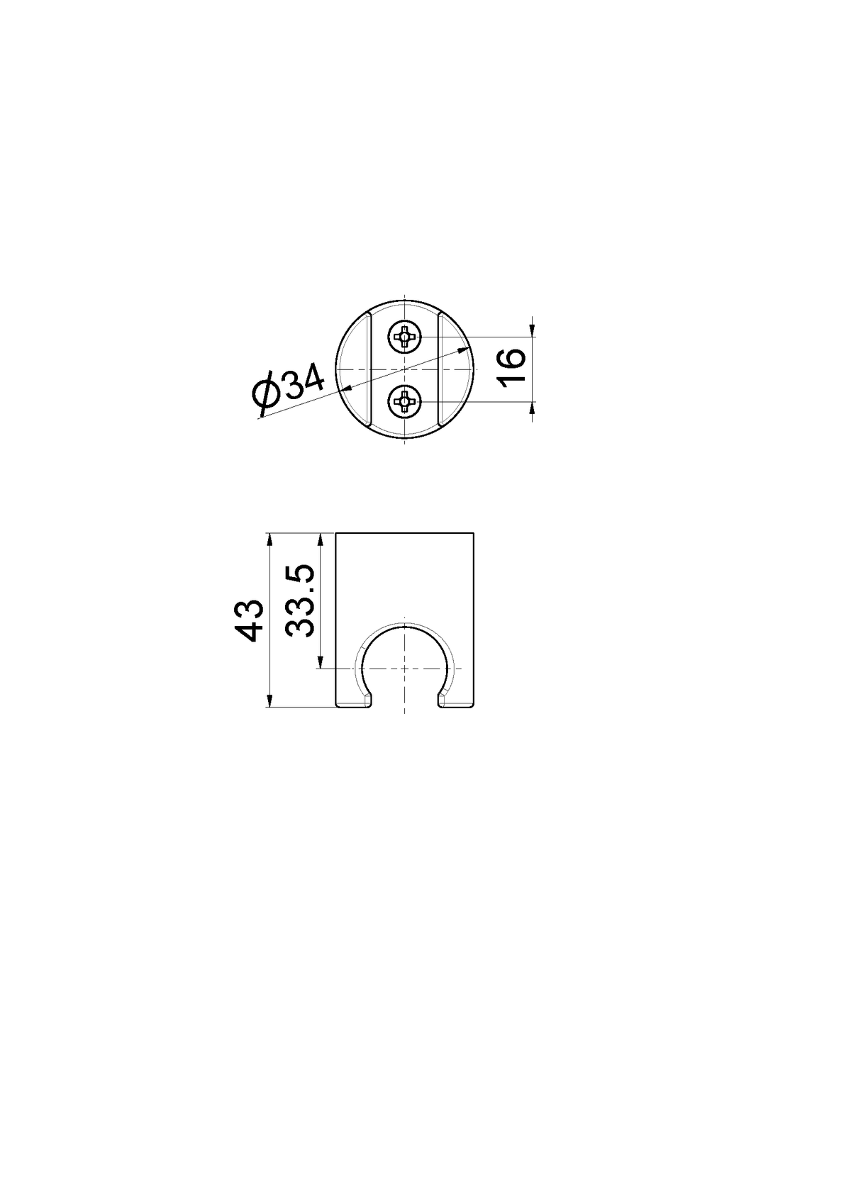 Disegno tecnico Vema V03171 - Supporto doccetta a parete