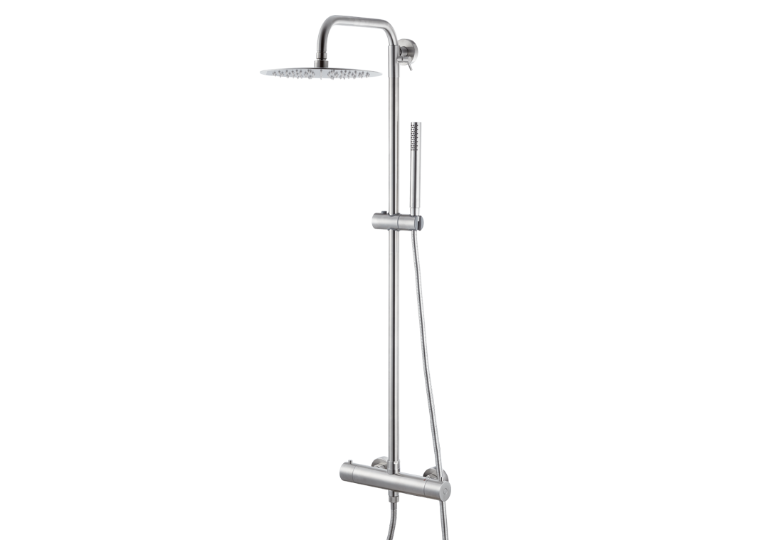 Vema Colonna doccia Wellness Steel a parete tondo - codice V08237