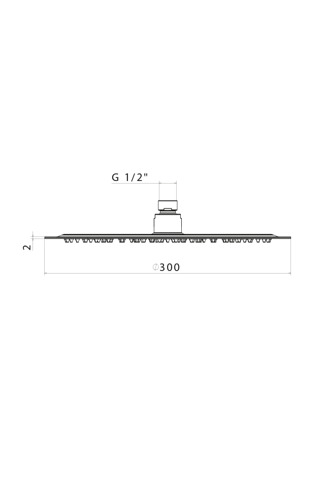 Disegno tecnico Vema V08245 - Soffione doccia ultraslim tondo 300 mm