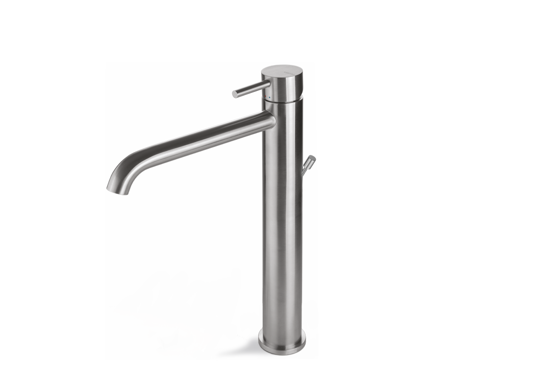 Vema Miscelatore lavabo Tiber Steel alto con scarico - codice V17020