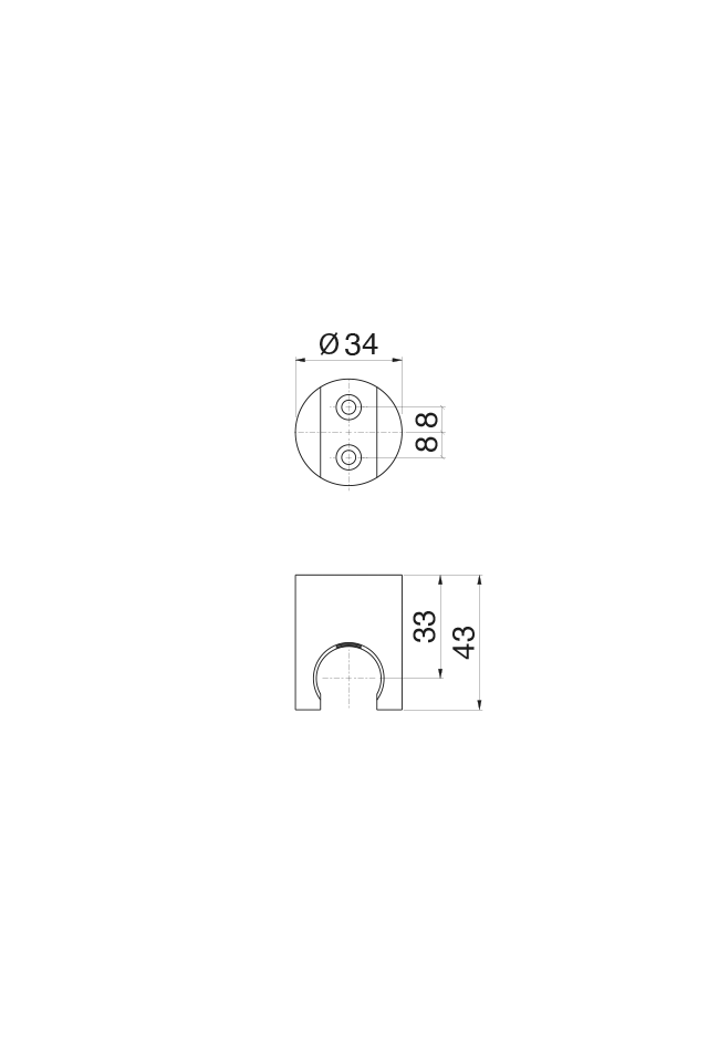 Disegno tecnico Vema V17171 - Supporto doccetta a parete