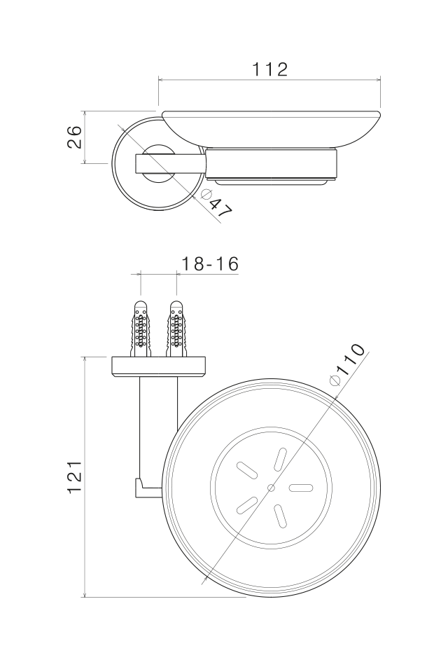 Disegno tecnico Vema V17320 - Portasapone