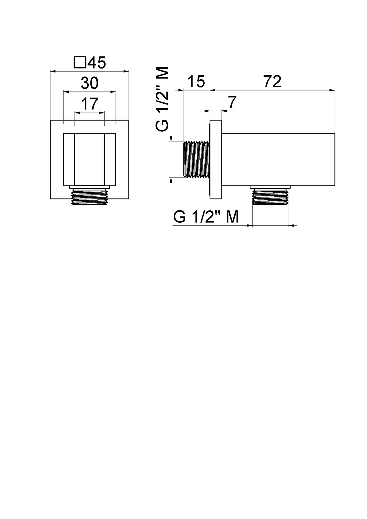 Disegno tecnico Vema V25174 - Presa acqua Lys