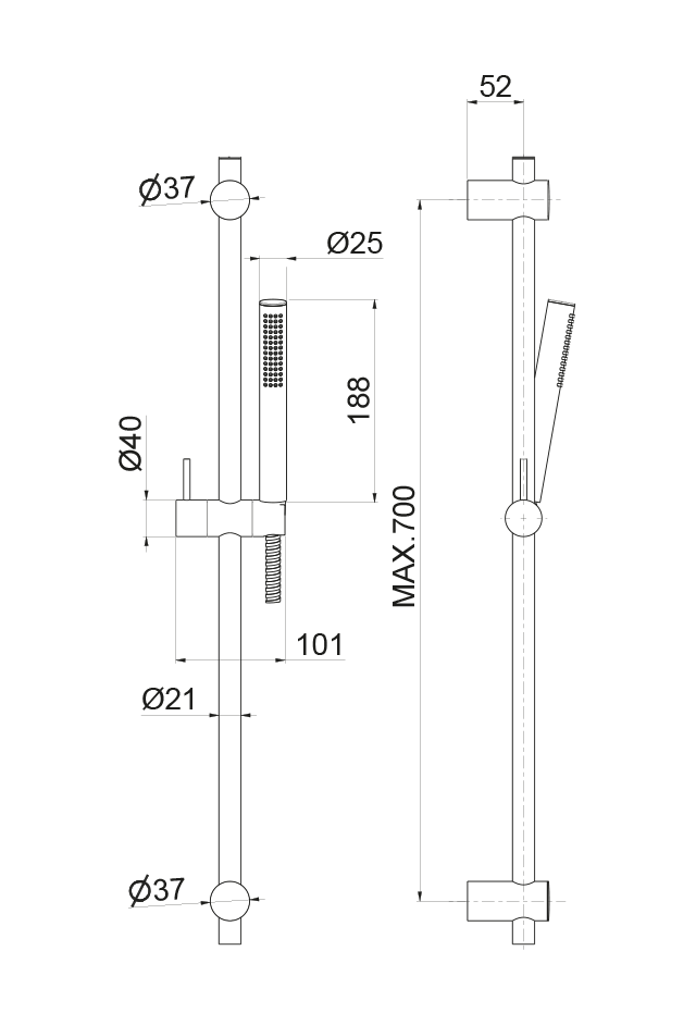 Disegno tecnico Vema V27100 - Presa acqua