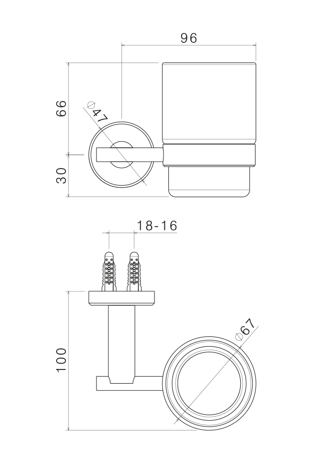 Disegno tecnico Vema V27300 - Portabicchiere