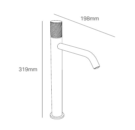 Disegno tecnico PDF con quote - Versace Cannetè Miscelatore Lavabo Alto - finitura non rappresentata
