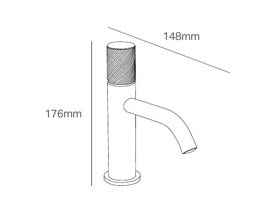 Disegno tecnico PDF con quote - Versace Cannetè Miscelatore Lavabo - finitura non rappresentata