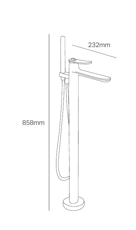 Disegno tecnico PDF con quote - Versace Curvy Miscelatore Vasca a pavimento - finitura non rappresentata