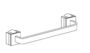 Disegno tecnico PDF ufficiale - Versace Glass Porta Asciugamano 40 Cm Square - finitura non rappresentata