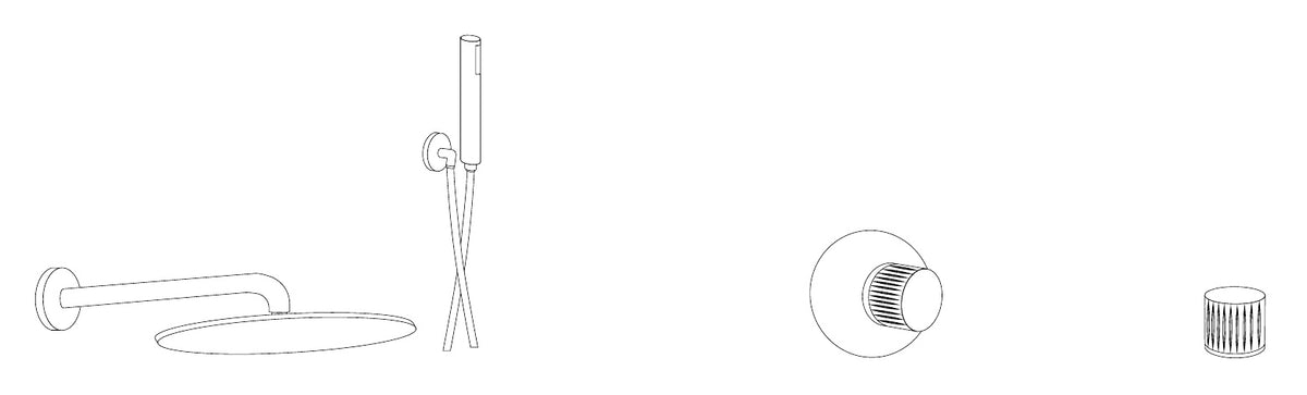 Disegno tecnico PDF ufficiale - Versace Glass Set doccia Round - finitura non rappresentata