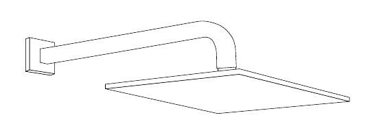 Disegno tecnico PDF ufficiale - Versace Glass Soffione Doccia Square - finitura non rappresentata