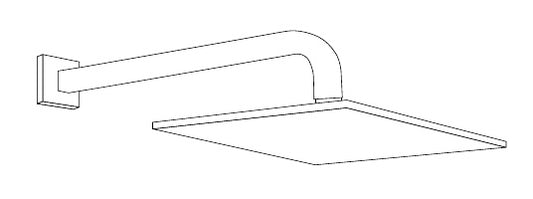 Disegno tecnico PDF ufficiale - Versace Glass Soffione Doccia Square - finitura non rappresentata