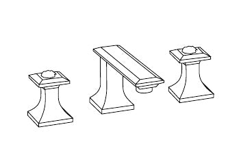 Disegno tecnico PDF ufficiale - Versace Superbe Batteria Lavabo 3 fori - finitura non rappresentata