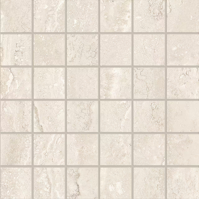 Emilceramica DualTravertine Poro Chiuso Mosaico White 5x5 Silktech R10