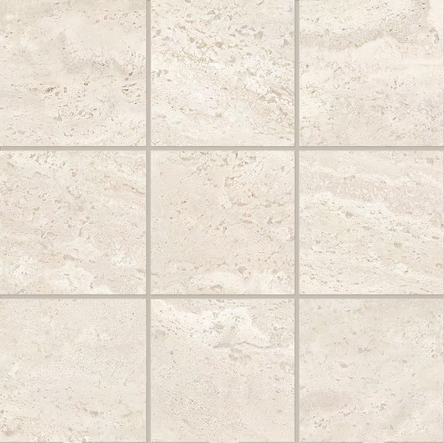 Emilceramica DualTravertine Poro Aperto Mosaico White 10x10 Silktech R10