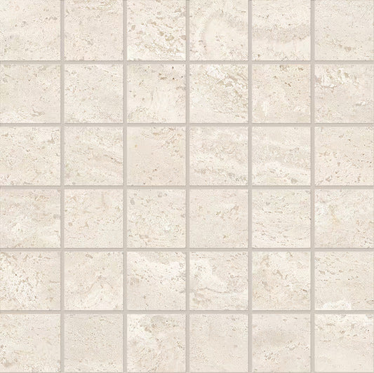 Emilceramica DualTravertine Poro Aperto Mosaico White 5x5 Silktech R10
