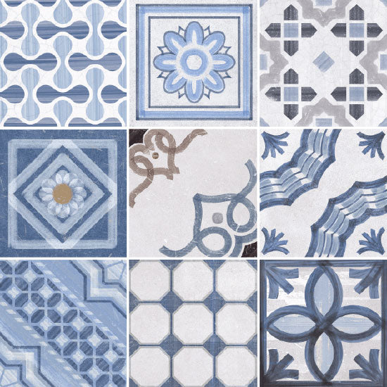 Cementine Shiny Mix Blue 20x20 - Gres Porcellanato di Fioranese - Prezzo solo €51.85! Compra ora su CEGO CERAMICHE