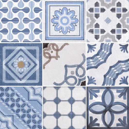 Cementine Shiny Mix Blue 20x20 - Gres Porcellanato di Fioranese - Prezzo solo €51.85! Compra ora su CEGO CERAMICHE