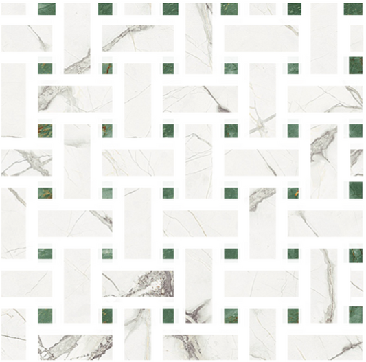 Marmorea Intensa Mosaico WEAVE Bianco Luce 30x30 levigato - Gres Porcellanato di Fioranese - Prezzo solo €90.90! Compra ora su CEGO CERAMICHE