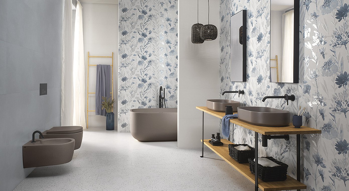 Flower Blu Milano Mood 50x120 - Pasta Bianca di Fap Ceramiche - Prezzo solo €87! Compra ora su CEGO CERAMICHE