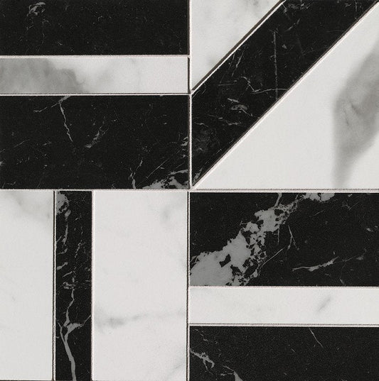 Roma Gold Carrara/Nero Elegante Deco Mosaico 30x30 - Gres Porcellanato di Fap Ceramiche - Prezzo solo €165! Compra ora su CEGO CERAMICHE
