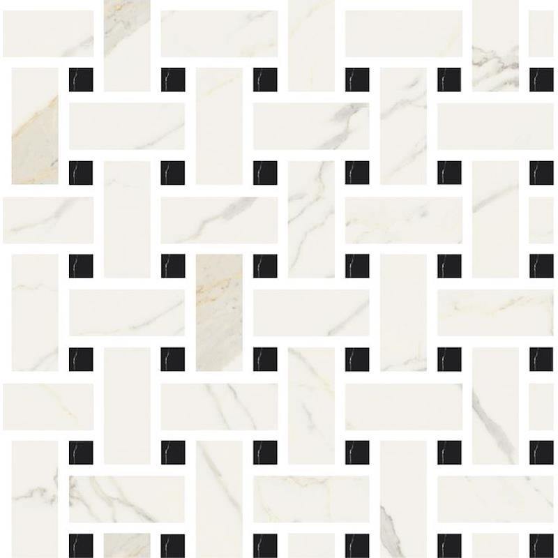 Marmorea Mosaico Intreccio Bianco Calacatta Effect levigato - Gres Porcellanato di Fioranese - Prezzo solo €90.90! Compra ora su CEGO CERAMICHE