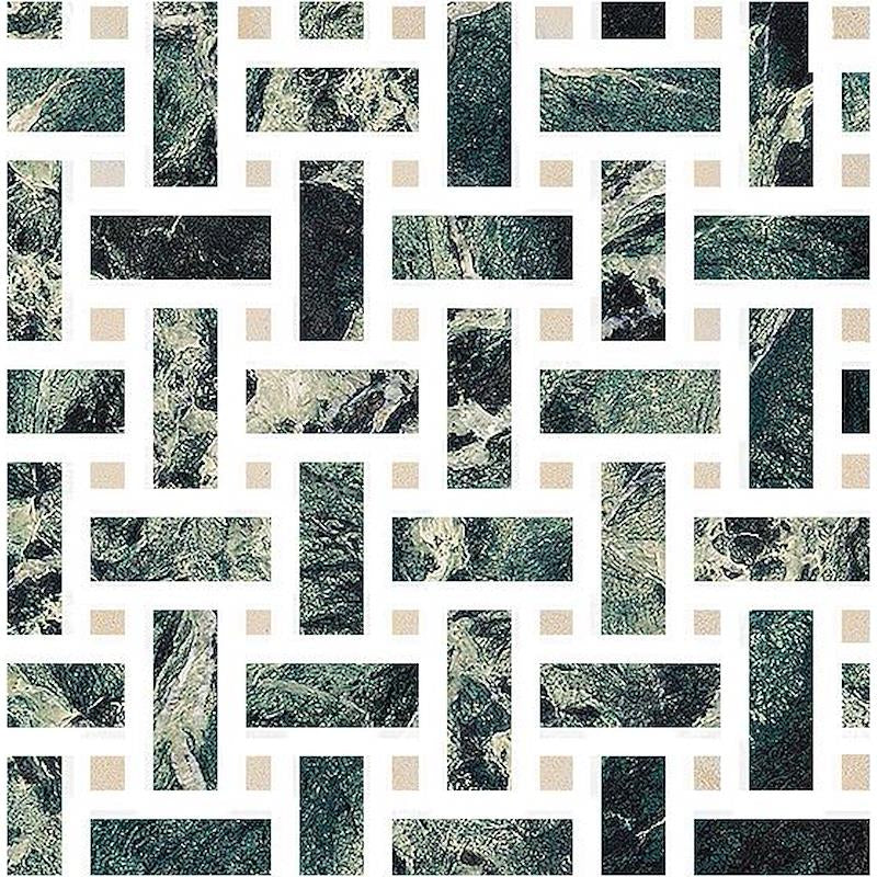 Sound of marbles Verde Intenso Mosaico Weave levigato - Gres Porcellanato di Fioranese - Prezzo solo €90.90! Compra ora su CEGO CERAMICHE